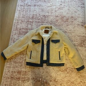 Levi's Cream and Blue Jean Jacket